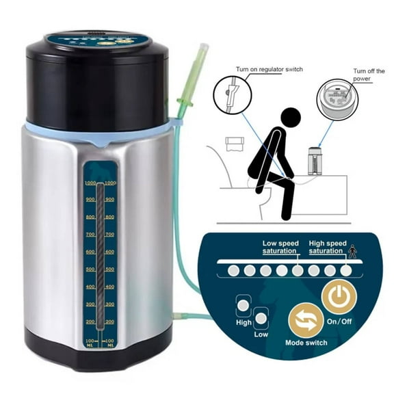 Vibeat 1L Electric Enema Kit – Stainless Steel Bucket, Smart Pressure Control, Colon Cleanse, 2 Disposable Hoses