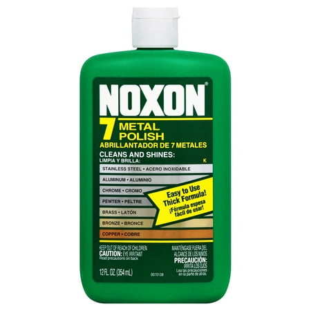 Noxon 7 Liquid Metal Polish, 12oz Bottle for Brass, Copper, Stainless, Chrome, Aluminum, Pewter & (Best Brass Polish Cleaner)