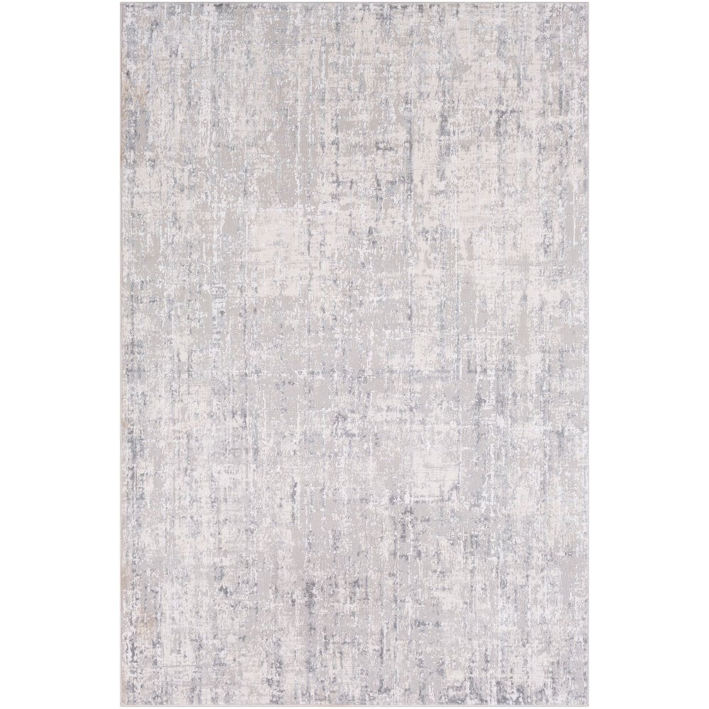 5.25' x 7.25' Smokey Gray and White Distressed Rectangular Area Throw