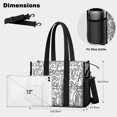 thumbnail image 5 of Teacher Tote Bag,Black White Football Elements Pattern Teacher Utility Tote Bag,Large Work Tote Bags for Women with Multiple Pockets,Top Zipper Closure,13.8x10.6x6.7 Inch, 5 of 5