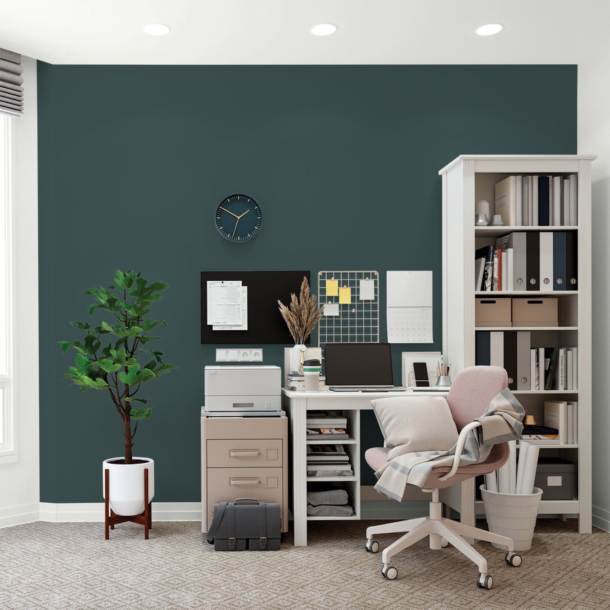 Glidden HEP Night Watch / Green, Flat Interior Paint with Primer, 1 Quart