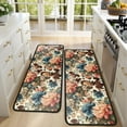 thumbnail image 4 of Kitchen Rugs Sets Of 2,Pioneer Flower Floral Print Pattern Anti Fatigue Kitchen Mat Rugs Non Slip Washable,Decorative Kitchen Floor Mats for Kitchen,Sink,Laundry,17"x47"+17"x47", 4 of 5