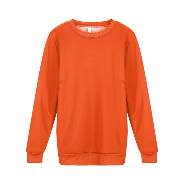 WEAIXIMIUNG Chandails en Molleton d'Automne pour Femmes Mode 2024 Chandails en Molleton Unis Automne et Hiver Chauds en Laine d'Agneau Col Rond Manches Longues