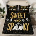 thumbnail image 2 of Feelyou Halloween Cute Ghost Full Size Sheets for Kid, Sweet and Spooky Bed Sheets, Gothic Spider Web Sheet Sets, Luxury Bedroom Decor, 4pcs, 2 of 7