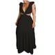 thumbnail image 1 of Vestido largo de gasa con lazo sin mangas y escote en V profundo sexy para mujer Pompotops  ghjkhdj9716, 1 of 6