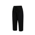 thumbnail image 2 of xiaxaixu Women Casual Shorts, Solid Color High Waist Drawstring Cropped Pants, 2 of 9