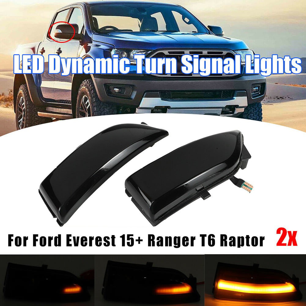 Dynamic LED Side Mirror Turn Signal Light For Ford Ranger T6 Raptor Everest 15+