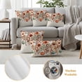 thumbnail image 6 of Orange Teal Fall Pumpkins Outdoor Waterproof Pillow Covers, Weeping Botanical Thanksgiving Vintage Decorative Rectangle Throw Pillowcase Sofa Cushion Sham for Patio/Couch/Chair, 20"x12" 2 Pack, 6 of 8