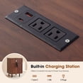 thumbnail image 4 of Farmhouse Nightstands Set of 2 with Built-in Charging Station Storage End Table Bedside Table Sliding Door for Bedroom Living Room, Walnut, 4 of 11