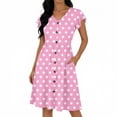thumbnail image 3 of TaTaai Women's Polka Dot V-Neck Dress with Flutter Sleeves, Fitted Waist, and Elegant A-Line Shape Gift, 3 of 6