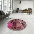 thumbnail image 3 of Ahgly Company Indoor Square Abstract Purple Pink Patchwork Area Rugs, 7' Square, 3 of 6