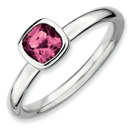 Pink tourmaline silver ring sale