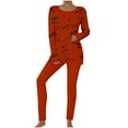 thumbnail image 1 of UAMVSH Ensembles de Détente Grande Taille pour Femmes 2 Pcs Hauts à Col Ras du Cou Imprimés avec Pantalon Ensemble Surdimensionné Décontracté Manches Longues Ensemble Assorti, 1 of 5