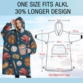 thumbnail image 4 of Oversized Wearable Blanket Hoodie,Blue Baseball Stadium Pattern Sherpa Blanket Hoodie with Super Pockets,Super Warm Fuzzy Pullover for Women & Men, 4 of 6