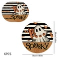 thumbnail image 3 of Halloween Round Placemats Set of 6 – Cute Ghost & Jack-o'-Lantern Pattern Heat Resistant Table Mats for Kitchen Dining & Party Decor (15 Inch), 3 of 7