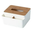 thumbnail image 4 of Caja de pañuelos multifuncional, organizador de escritorio decorativo, dispensador de hojas de secadora de bombeo Nakpkin para sala de estar Blanco Macarena Almacenamiento de cubierta de tejido, 4 of 7