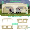 thumbnail image 2 of 10'x20' Pop Up Canopy Tent with 6 Sidewalls, Ez Pop Up Outdoor Canopy for Parties, Waterproof Commercial Tent with 3 Adjustable Heights, Carry Bag, 6 Sand Bags, 6 Ropes and 12 Stakes, Blue, 2 of 8