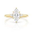 thumbnail image 2 of Jewelerix Marquise Cut Moissanite Engagement Ring for Women, Yellow Gold Vermeil Solitaire Ring with Side Stones, Bridal Promise Ring, 2 of 5