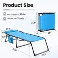 thumbnail image 5 of KING BIRD Outdoor Folding Chaise Lounge Chair, Portable Reclining Camping Tanning Chair with Headrest for Beach Patio, Blue, 5 of 8