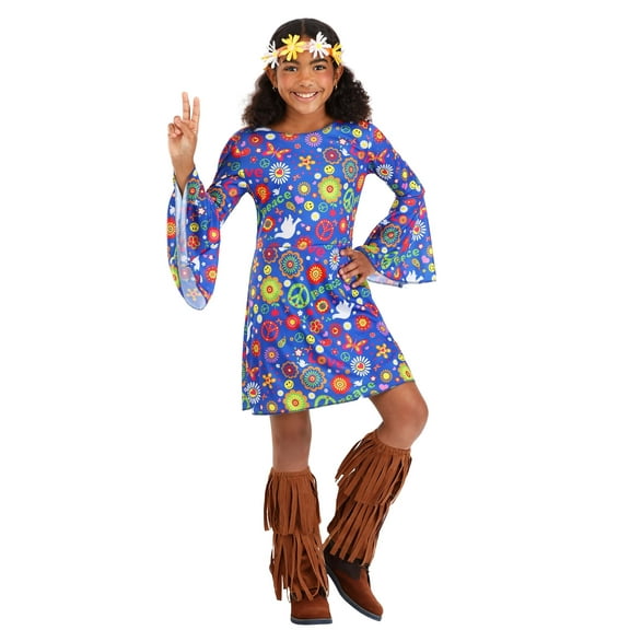Girl's Flower Power Hippie Costume Dress