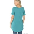 thumbnail image 4 of Zenana Women & Plus Luxe Rayon Short Sleeve V-Neck Hi-Low Hem Casual Tee-Shirt Top, 4 of 4
