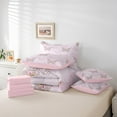 thumbnail image 6 of jejeloiu Chic Butterfly Twin Bedding Sets 7-Piece,Rustic Flower Floral Bedding Comforter Set,Pink Purple Sheet Sets For Girls,Super Cozy Room Decor Reversible, 6 of 8
