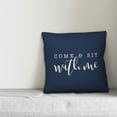 thumbnail image 2 of Creative Products Come and Sit With Me Script Navy 16x16 Indoor / Outdoor Pillow, 2 of 2