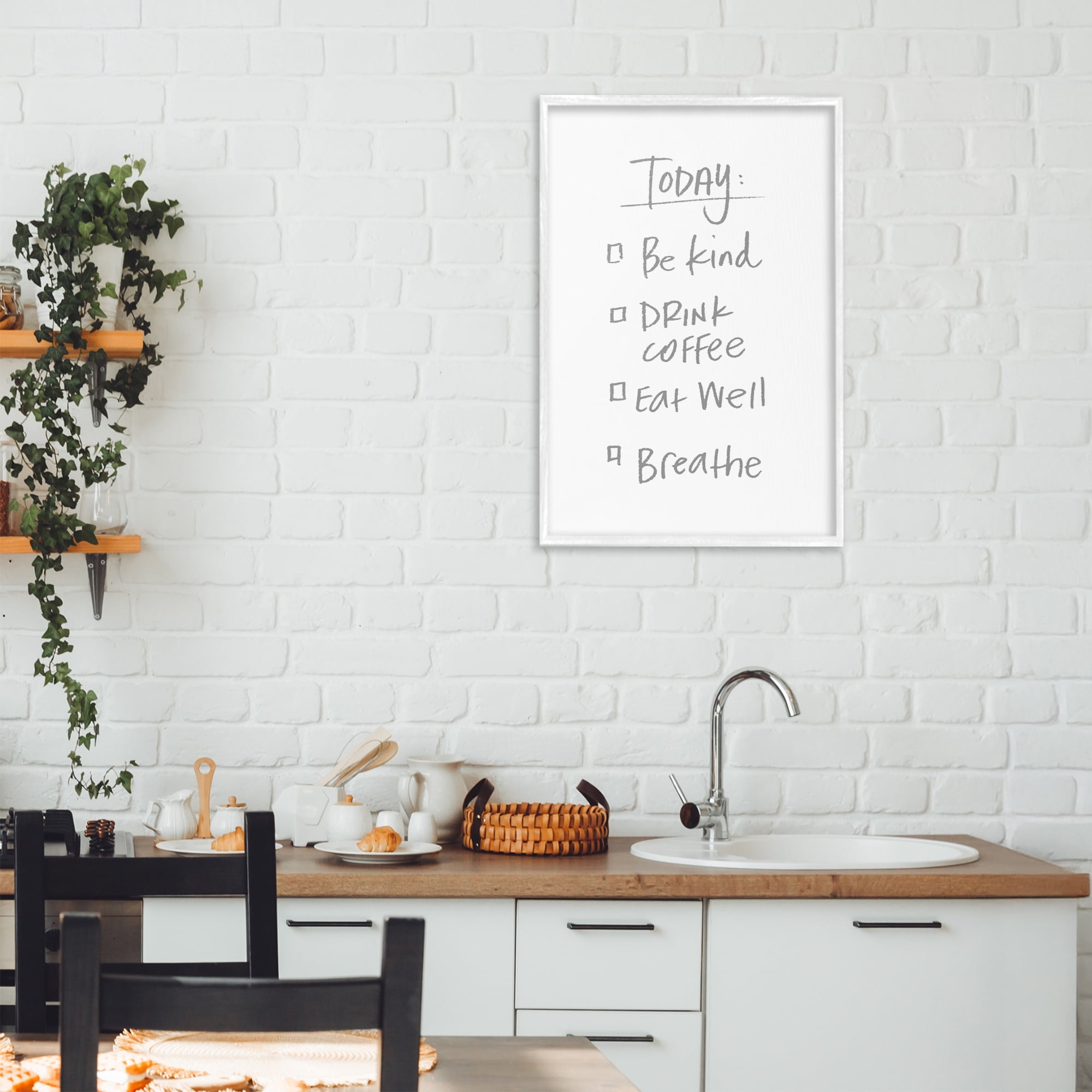 Stupell Industries Simple Today's Checklist White Framed Giclee Art, design by SD Graphics Studio