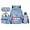 Blue Axolotl, variant on Corgi Floral School Backpack 4 Pack Set for Elementary Boys Large Capacity Schoolbag with Lunch Bag Water Bottle Bag and Pencil Box for Sports Travel