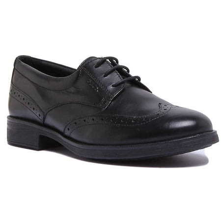 

Geox J Agata D Junior s Leather Lace Up Brogue Shoes In Black Size 6.5