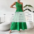 thumbnail image 3 of IUYRTFE Women's One-Shoulder Tiered Maxi Dress – Solid Green Flowy Long Gown for Summer Parties and Vacations, 3 of 7