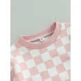 thumbnail image 5 of Wassery Baby Girls Boys Sweatshirt Rompers Checkerboard Print Long Sleeve One Piece Jumpsuit 6 12 18 24 Months Newborn Infant Cute Clothes, 5 of 8