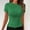 *Green, variant on ClodeEU Women's Wave Pattern Textured Top , Casual Solid Color Short Sleeve Round Neck Tee Green,Womens Plus S