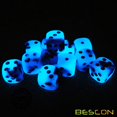 thumbnail image 2 of Set de dados Bescon Bicolor Brillante D6 16 mm Blue Dawn (12), 2 of 7