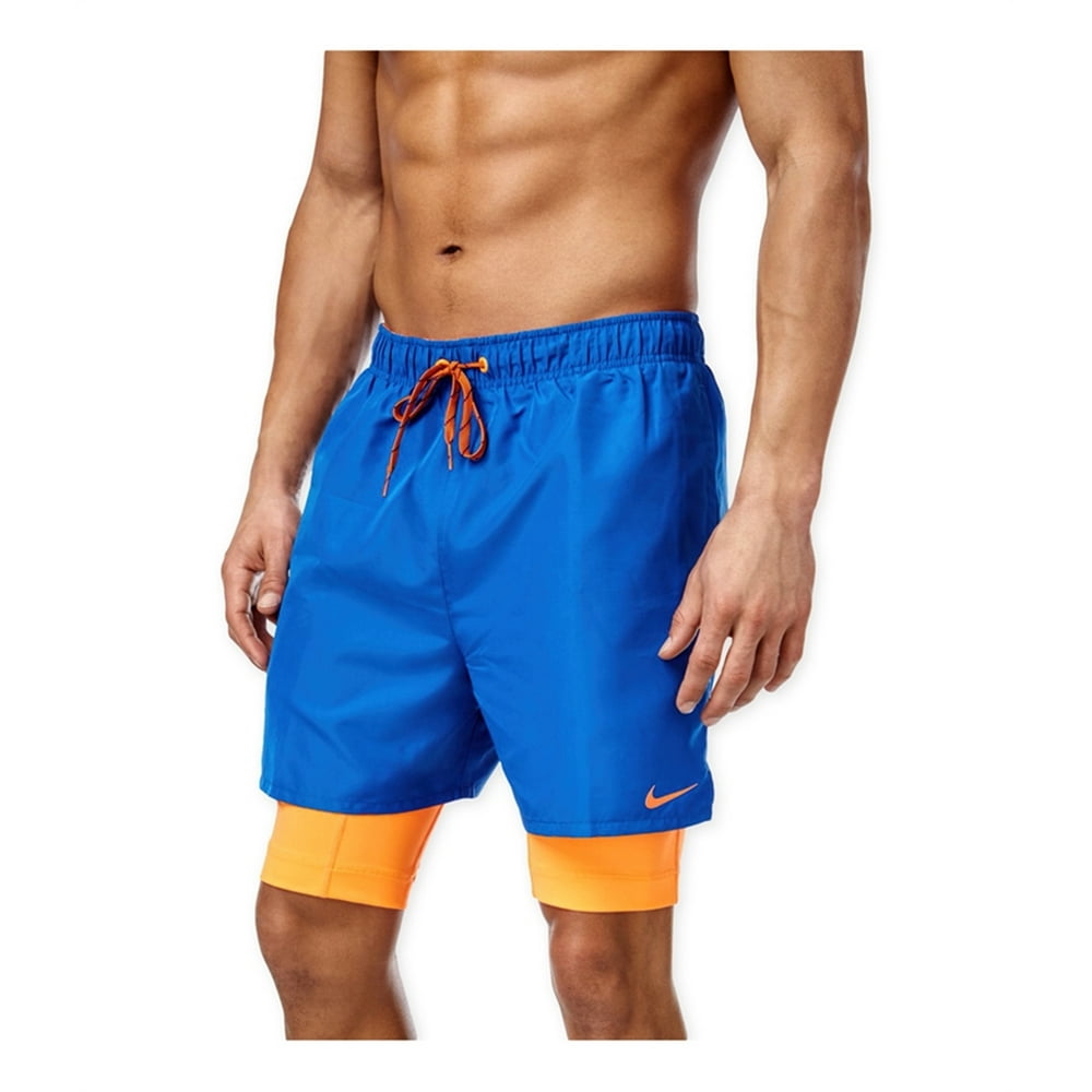 Nike Nike Mens 2in1 Training Swim Bottom Trunks, blue, Medium