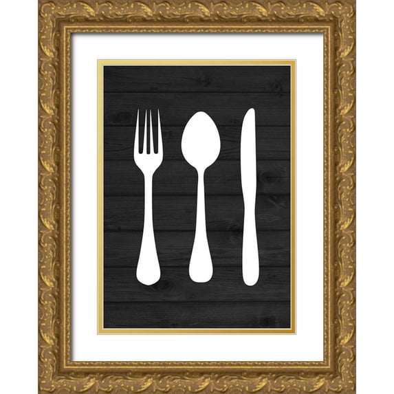 Robinson, Tamara 18x24 Gold Ornate Wood Framed with Double Matting Museum Art Print Titled - Dining Utensils