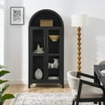 thumbnail image 6 of 71" Tall Arched Storage Cabinet, Kitchen Pantry with LED Lights, Glass Door, Wood Storage Cabinets with Adjustable Glass Partitions for Living Room, Kitchen, 6 of 8