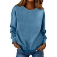 thumbnail image 2 of Women's Round Neck Print Comfortable Long Sleeve Hoodie Top For Daily Casual, 2 of 9