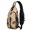 Football Triangle Beige Pattern, variant on Football Icon Brown Pattern Sling Backpack, Travel Shoulder Pack with Earphone Port, Multi Pocket Design Gift Ideas for Hiking Cycling Walking