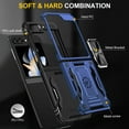thumbnail image 2 of For Samsung Galaxy Z Flip 5 Case with Hinge Protection and 360°Rotate Ring Magnetic Kickstand, [Military Grade anti-Drop],Hard Back & Soft Edge Slim Protective Case for Galaxy Z Flip 5,Navyblue, 2 of 9