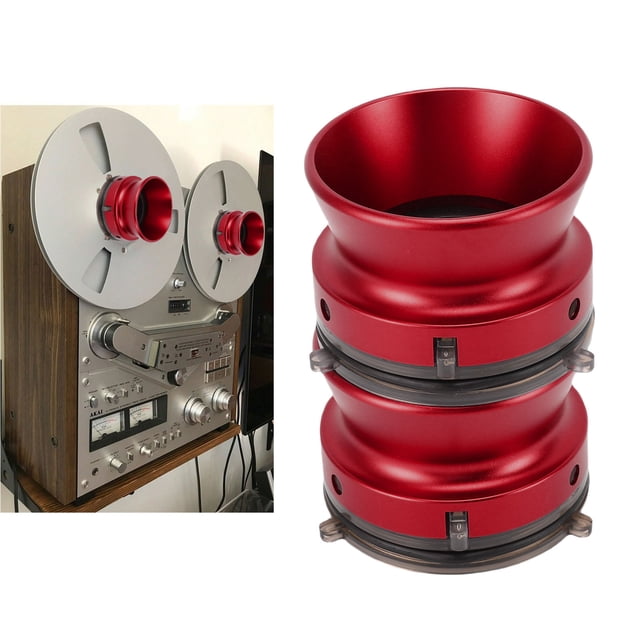 1 Pair Professional NAB Hub Adapters for Reel to Reel Tape Recorders - 10 Inch Aluminum Alloy Universal Loading Device with Lock Mechanism