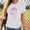 #447-White, variant on Haivin Women's Breast Cancer Awareness Print Round Neck Short Sleeve T-Shirt, Comfortable Fit and Support Design, Soft Cotton Casual Tee for Everyday Wear