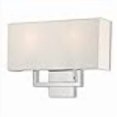 thumbnail image 2 of Livex Lighting Pierson Contemporary Wall Sconce Polished Chrome Off-White Shade, 2 of 4