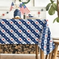 thumbnail image 4 of 4th of July Tablecloth 60x60 Inch Square, Patriotic Blue Buffalo Plaid Stars Independence Day Memorial Day Table Cover for Party Picnic Dinner Decor, 4 of 6
