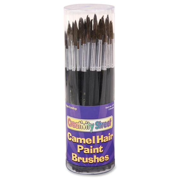 Creativity Street, PAC5159, Camel Hair Paint Brushes, 72 / Set, Assorted