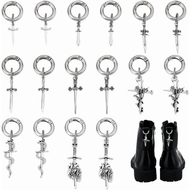 Adornos para zapatos con forma de seta, colgantes góticos para tacones, accesorios de bricolaje para decorar botas, zapatillas y bolsos con anillos