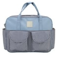 thumbnail image 3 of Baby  Bag Tote, Blue White Stripes Polyester Material  Bag Tote  For Shopping For Travel For Outdoor, 3 of 8