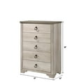 thumbnail image 3 of Miekor Furniture 1pc Cottage Style Distressed 5 Drawer Chest Driftwood Finish Contrasting Weathered Brown Top Traditional Ring Pull Hardware Wooden MK7219, 3 of 5
