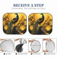 thumbnail image 7 of Uemuo Elegant Gold Leaf Peacock Printed 2 PCS Car Windshield Sun Shade, Auto Sun Heat and UV Rays Blocker, Foldable Automotive Front Window Sunshade Protector, 7 of 7