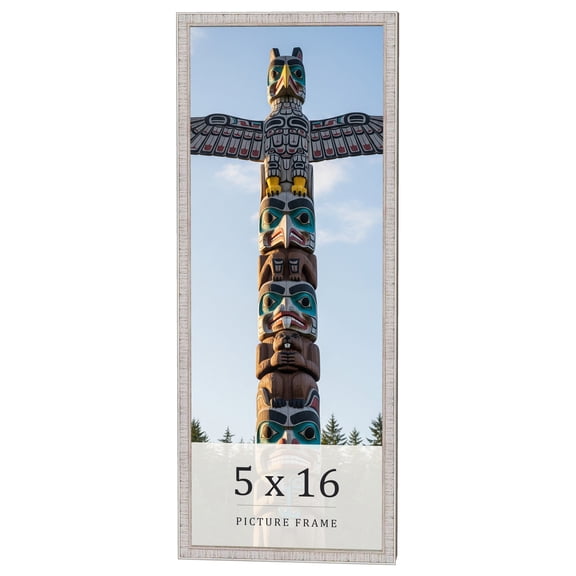 5x16 In Frame White Real Wood Picture Frame Width 0.75 inches | Interior Frame Depth 0.5 inches |